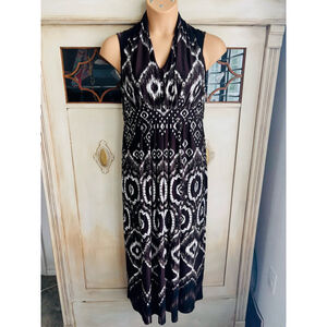 EUC Chico’s Medallion Haze Morgan Maxi Dress Brown | Sz 1 (US Sz 8)